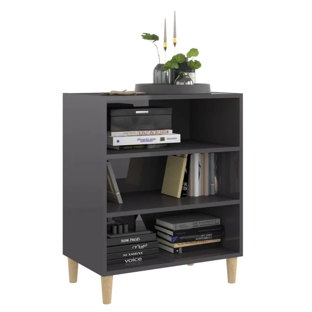 Sideboard Hochglanz-Grau 57x35x70 cm Holzwerkstoff