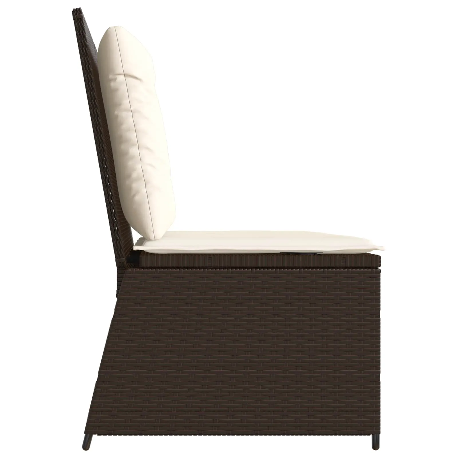 Reclining Gartenbank Poly-Rattan 110x67x95 cm Braun