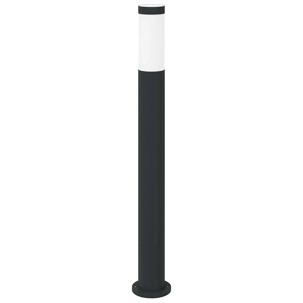 Schwarze Edelstahl Pollerleuchte 11x80 cm mit IP44 Schutzart
