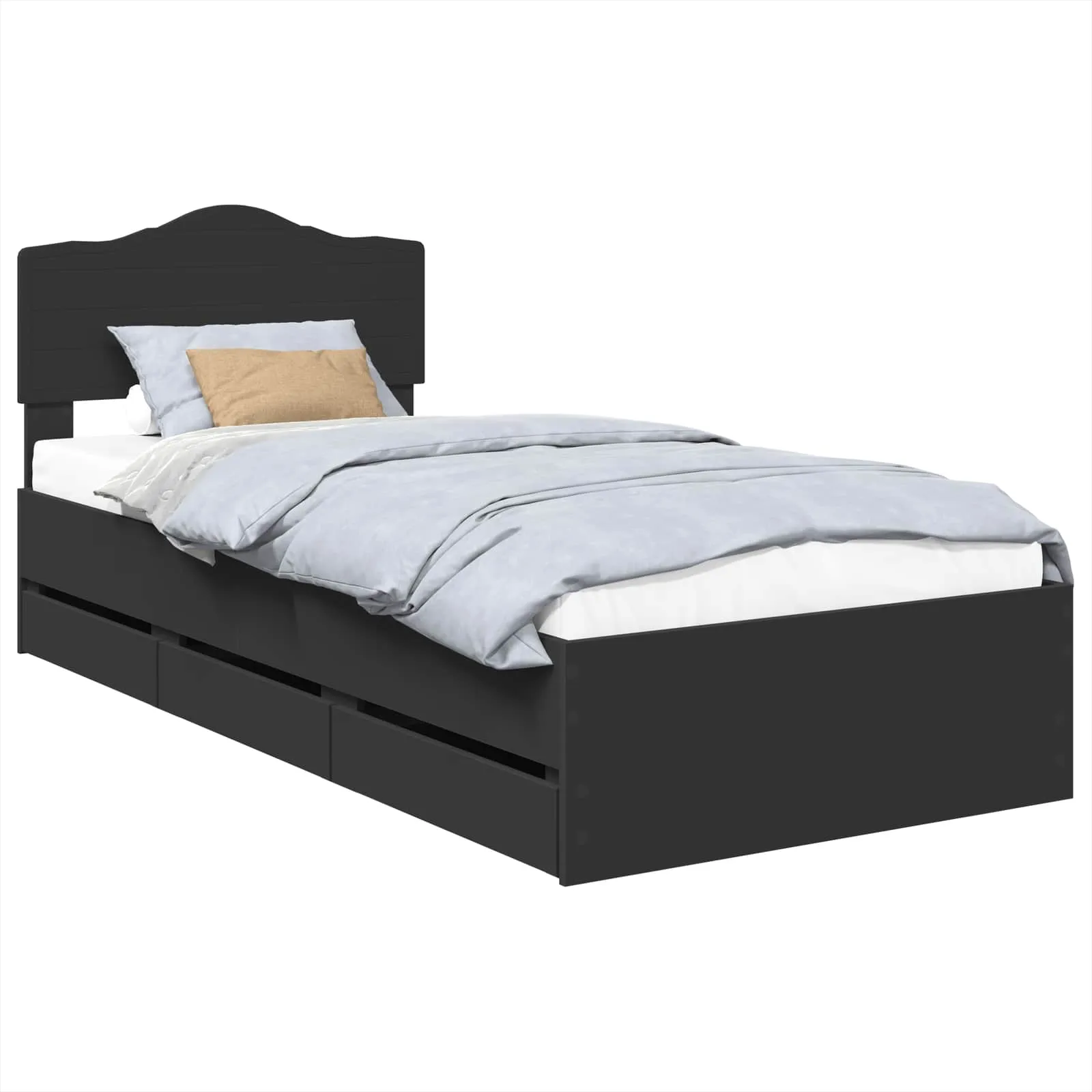 Bettgestell 196 x 78 x 90 cm Schwarz