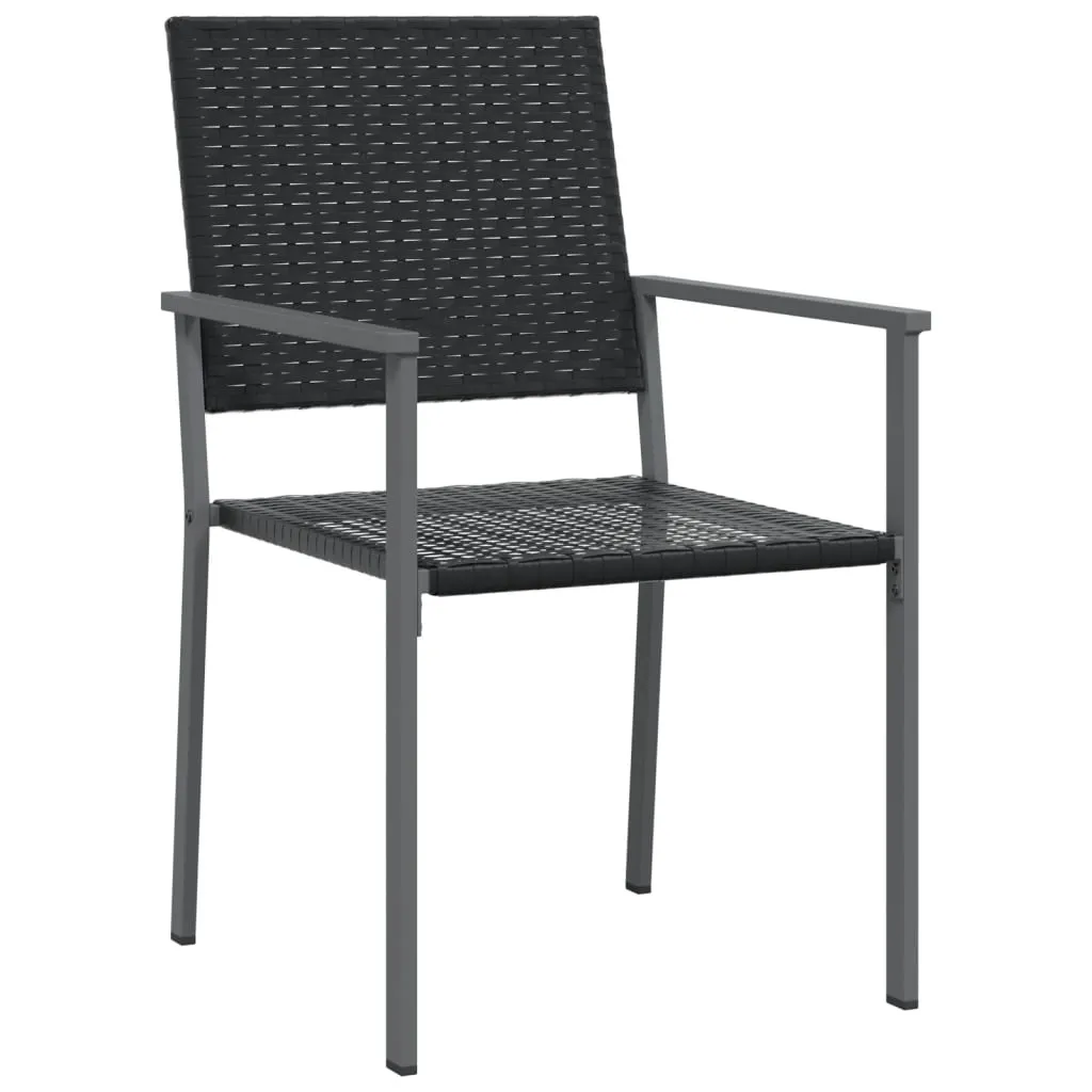 Gartenstuhl Schwarz 54 x 62,5 x 89 cm aus PE-Rattan und Stahl