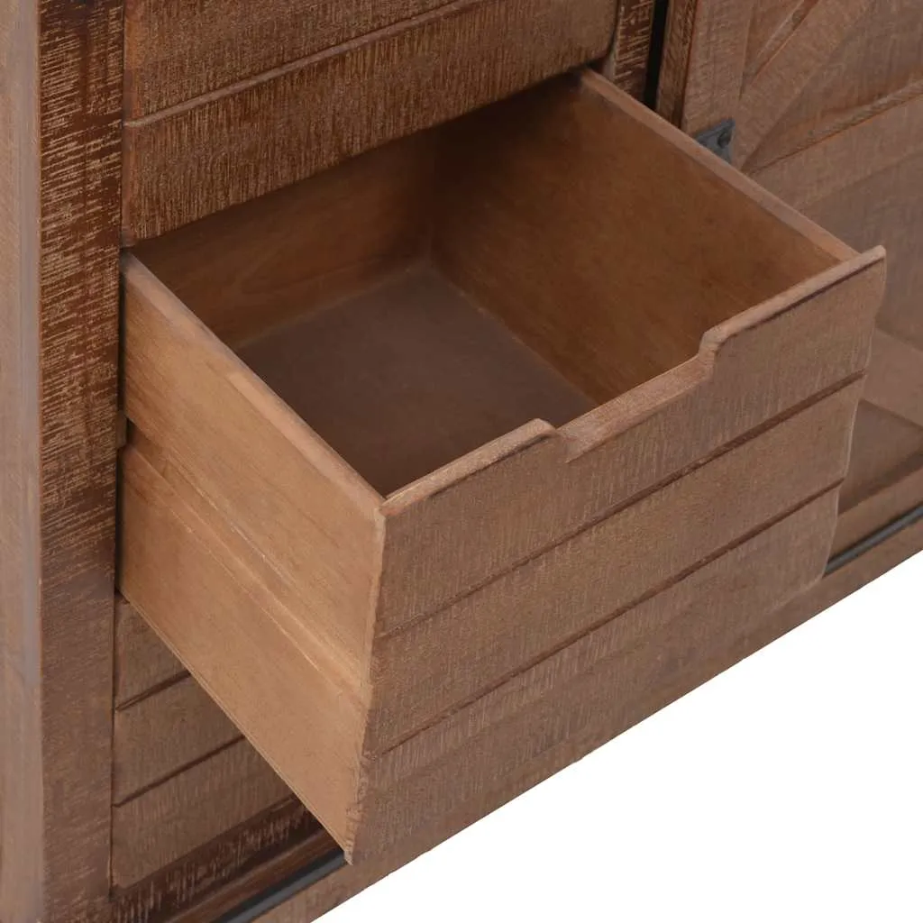 Rollschrank aus massivem Holz Braun 64 x 33,5 x 75 cm