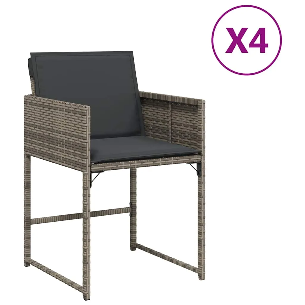 Gartenstuhl Grau 50,5 x 54 x 79 cm mit Kissen Dunkelgrau