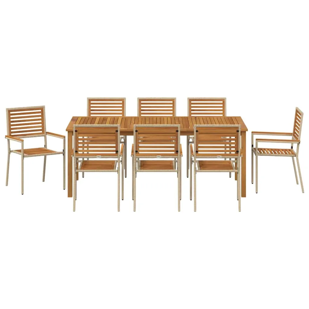 Modernes Garten-Dining-Set Echtholz 85x85x74 cm Beige