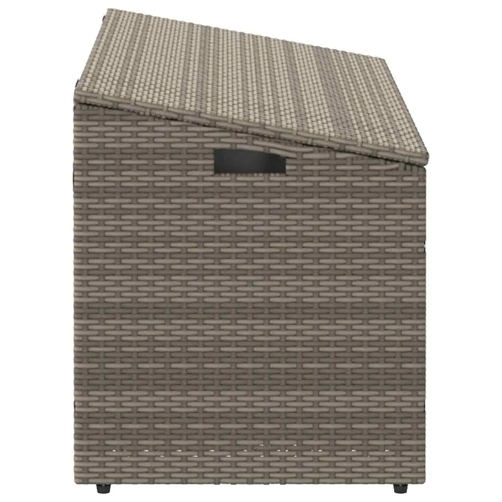 Garten-Aufbewahrungsbox PE-Rattan Grau 110x50x58 cm