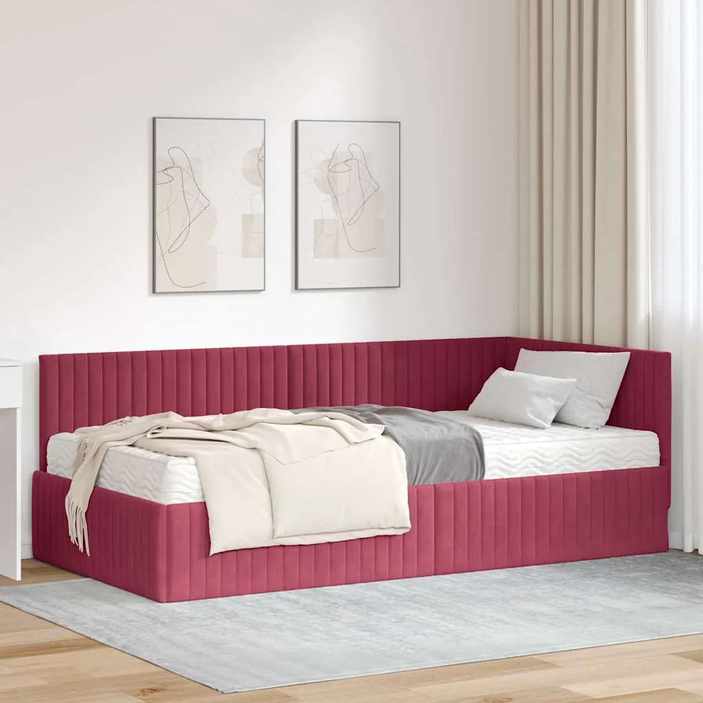 Eckbett mit Matratze 204 x 104 x 72 cm Grün