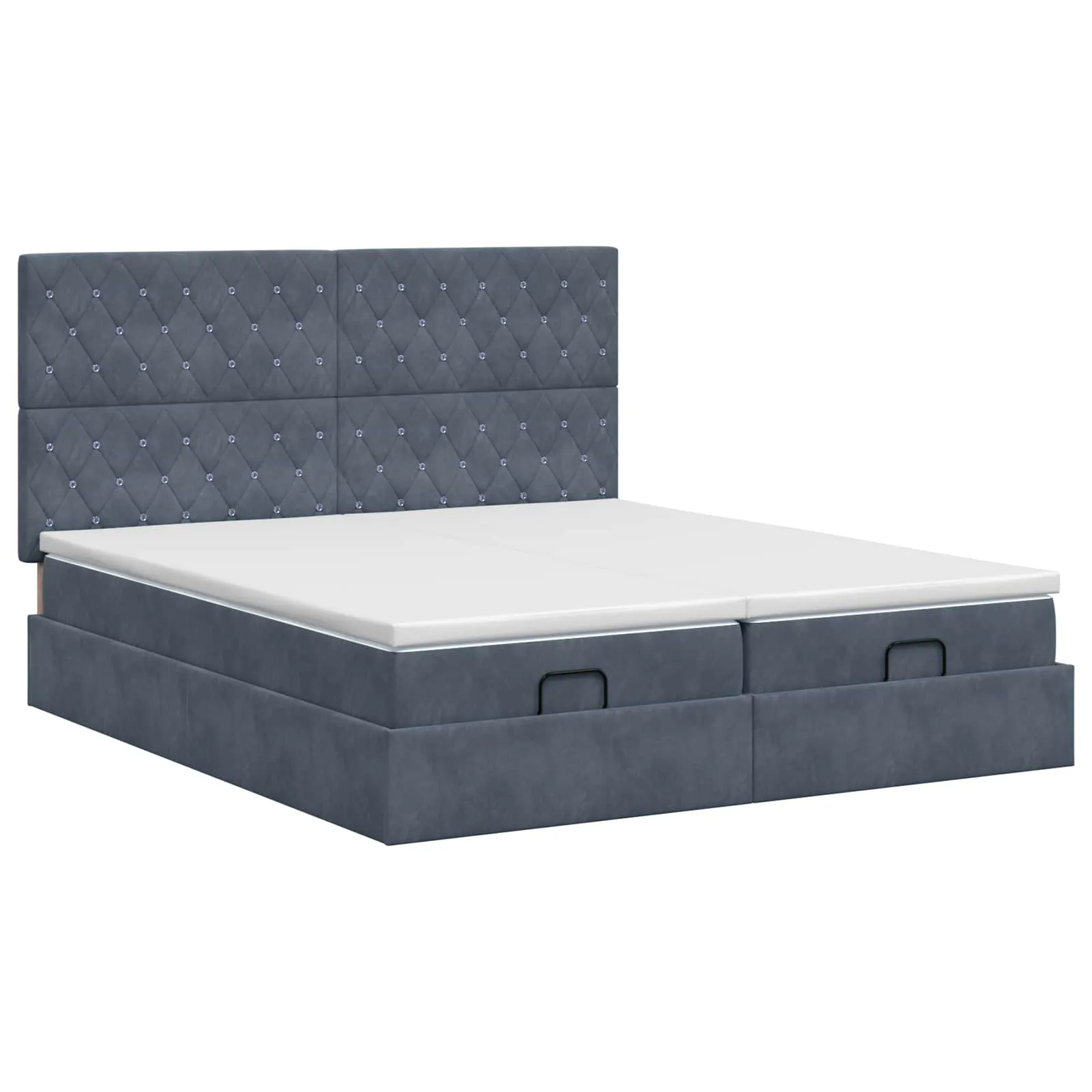Ottomanenbett mit Matratze 203x160x88 cm Dunkelgrau