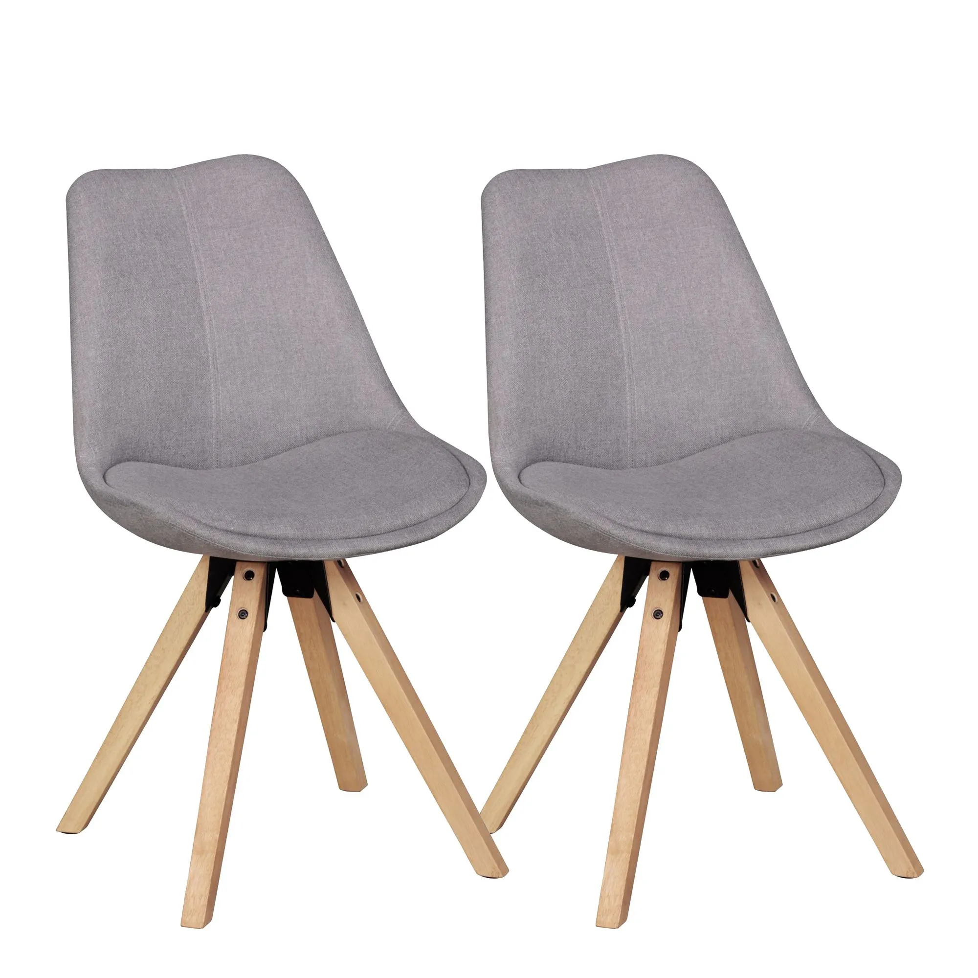 tinkaro 2er-Set Retro Esszimmerstuhl ALKANA Stoff/Hevea Massivholz Polsterstühle Hellgrau tinkaro 2er-Set Retro Esszimmerstuhl ALKANA Stoff/Hevea Massivholz Polsterstühle Hellgrau