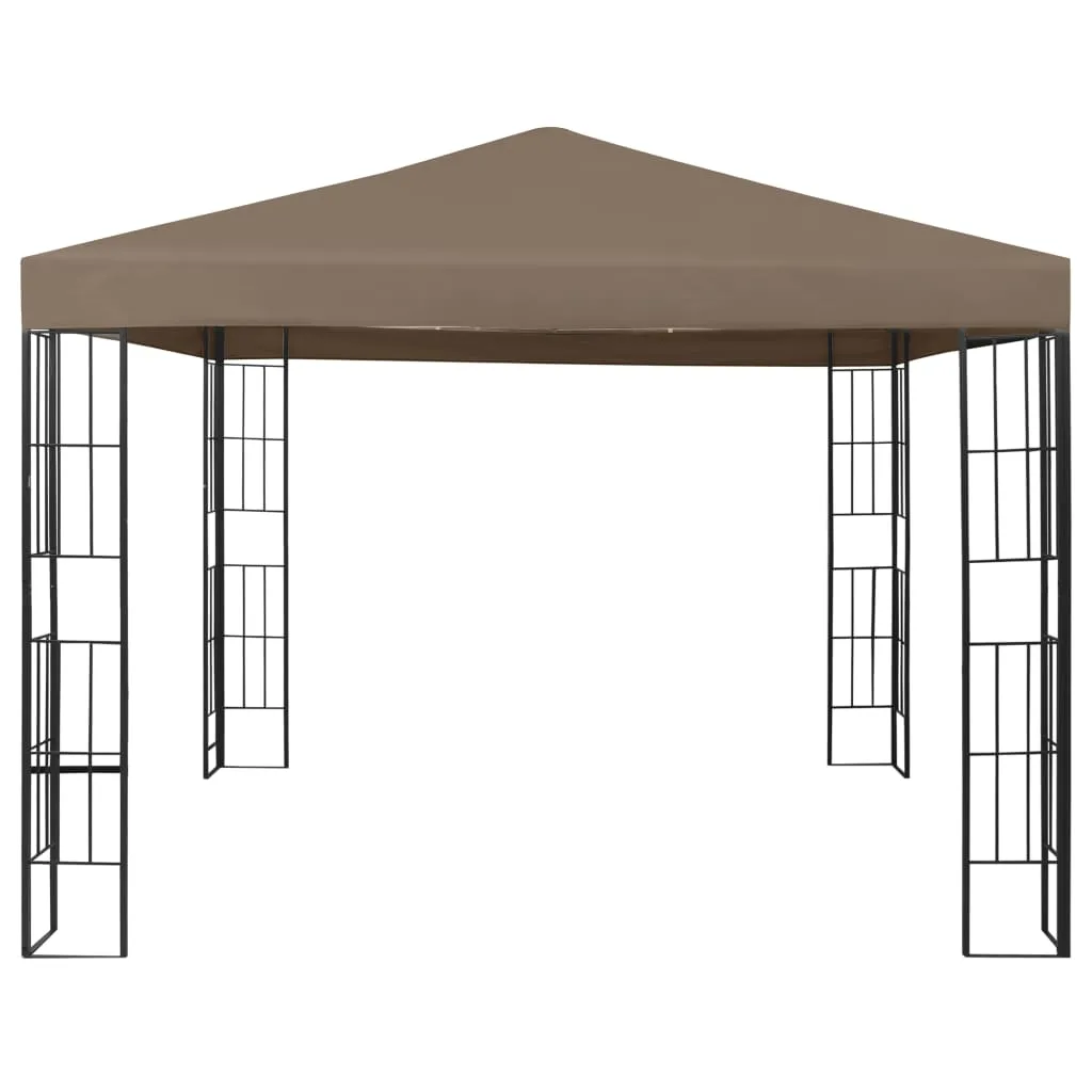 Gartenpavillon 3x3x2,6 m in Taupe und Schwarz mit Stahlrahmen