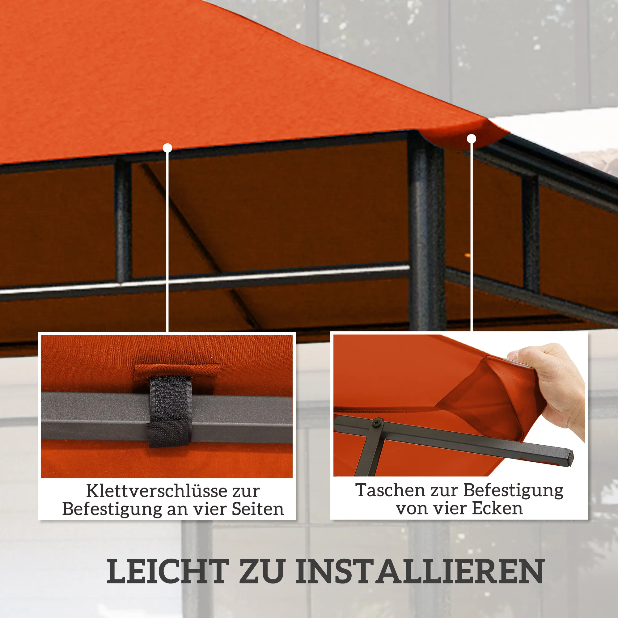 Ersatzdach für Pavillon 298L x 295B cm in Orange