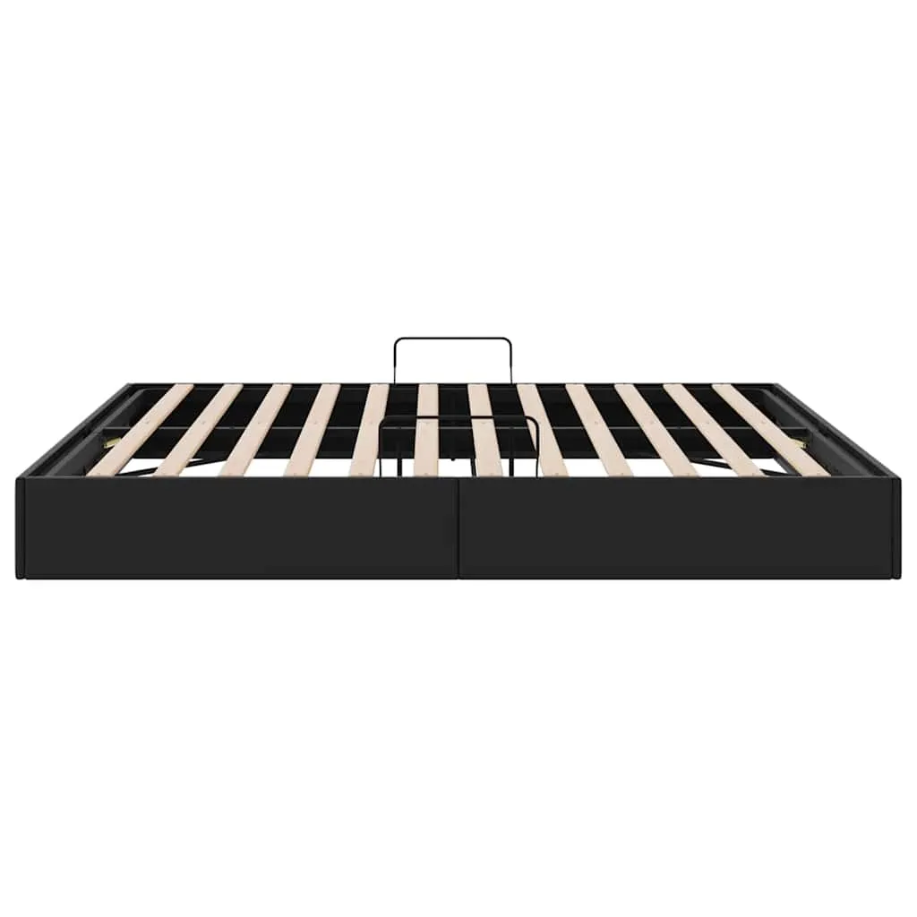 Stauraumbett 203 x 193 x 78 cm Schwarz