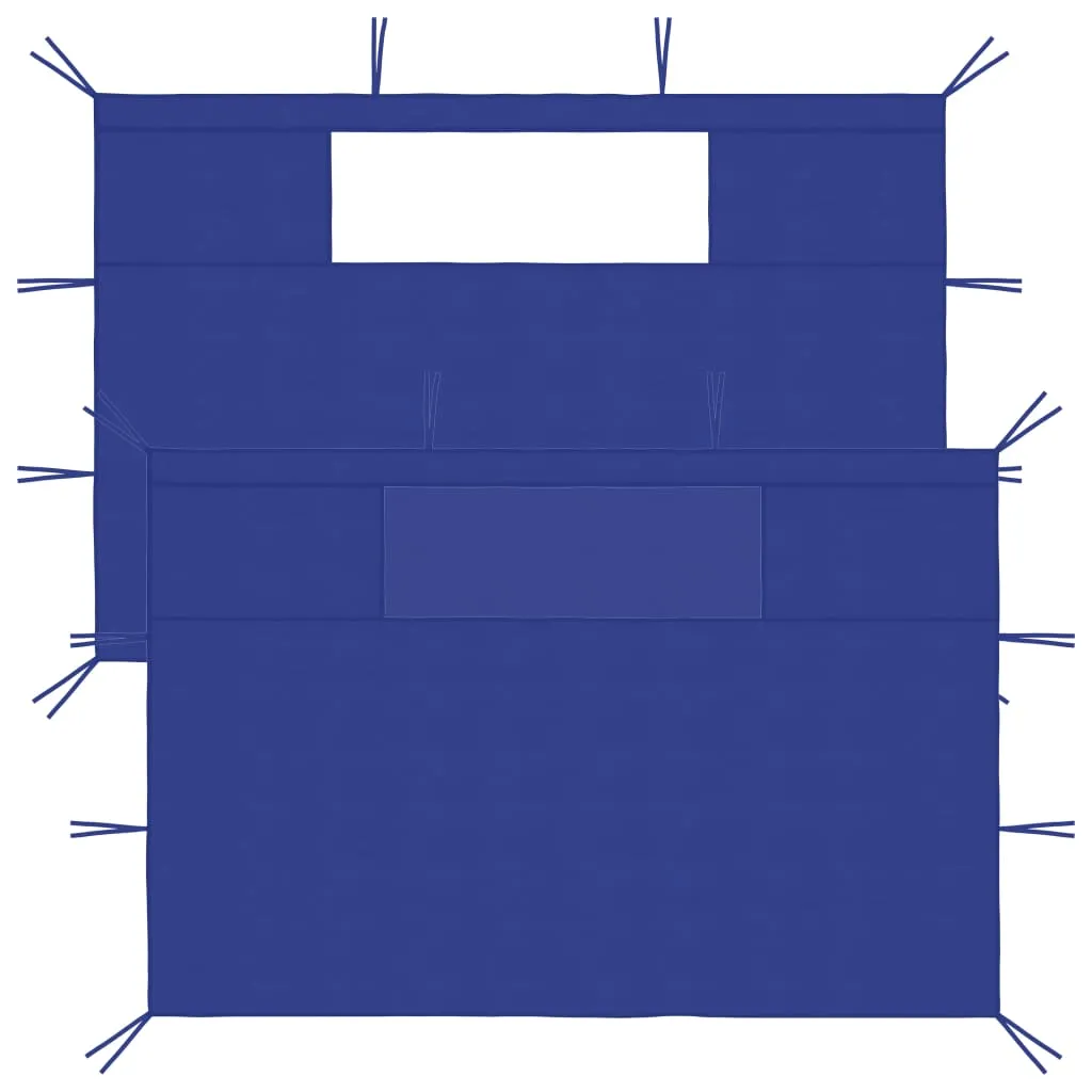 Pavillon-Seitenwand-Set Blau 435x210 cm & 290x210 cm