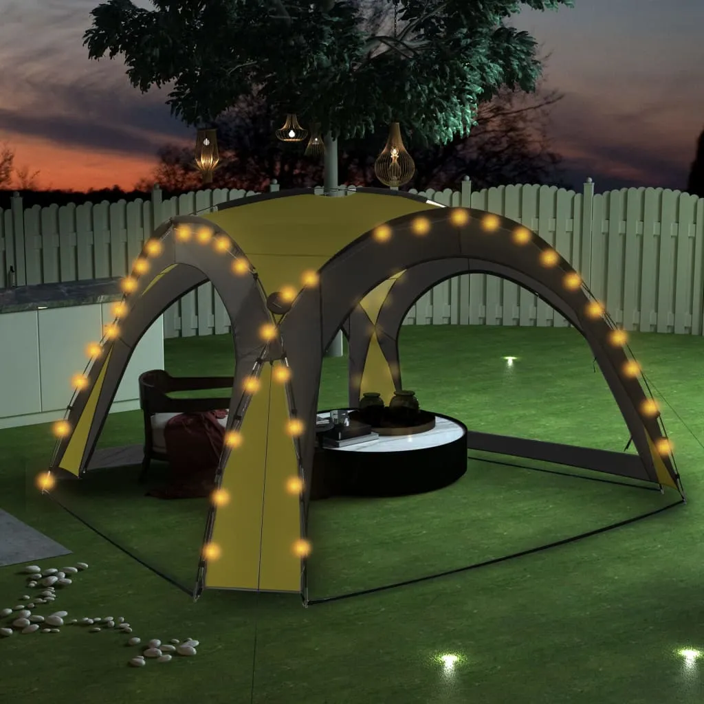 Grünes Partyzelt 3,6 x 3,6 x 2,3 m mit UV-Schutz und LED-Beleuchtung