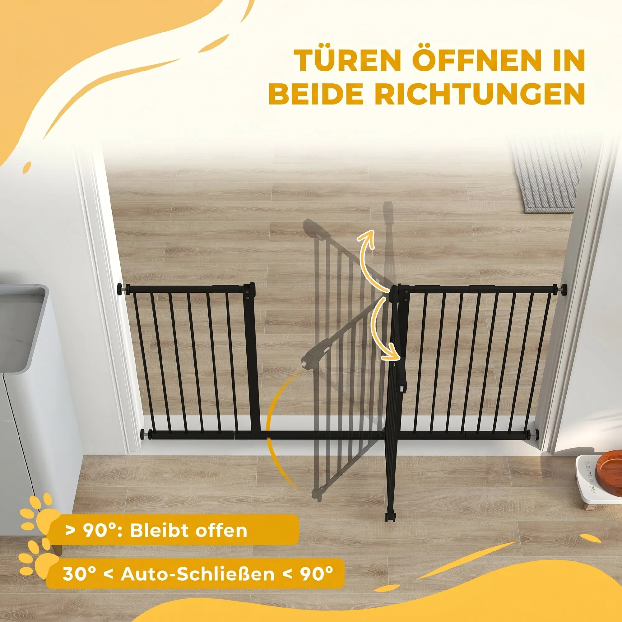 Treppenschutzgitter Metall Schwarz für Breiten 74-147,5 cm