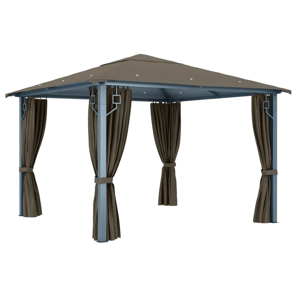 Pavillon Taupe 300x300x270 cm mit Aluminium- und Stahlkonstruktion