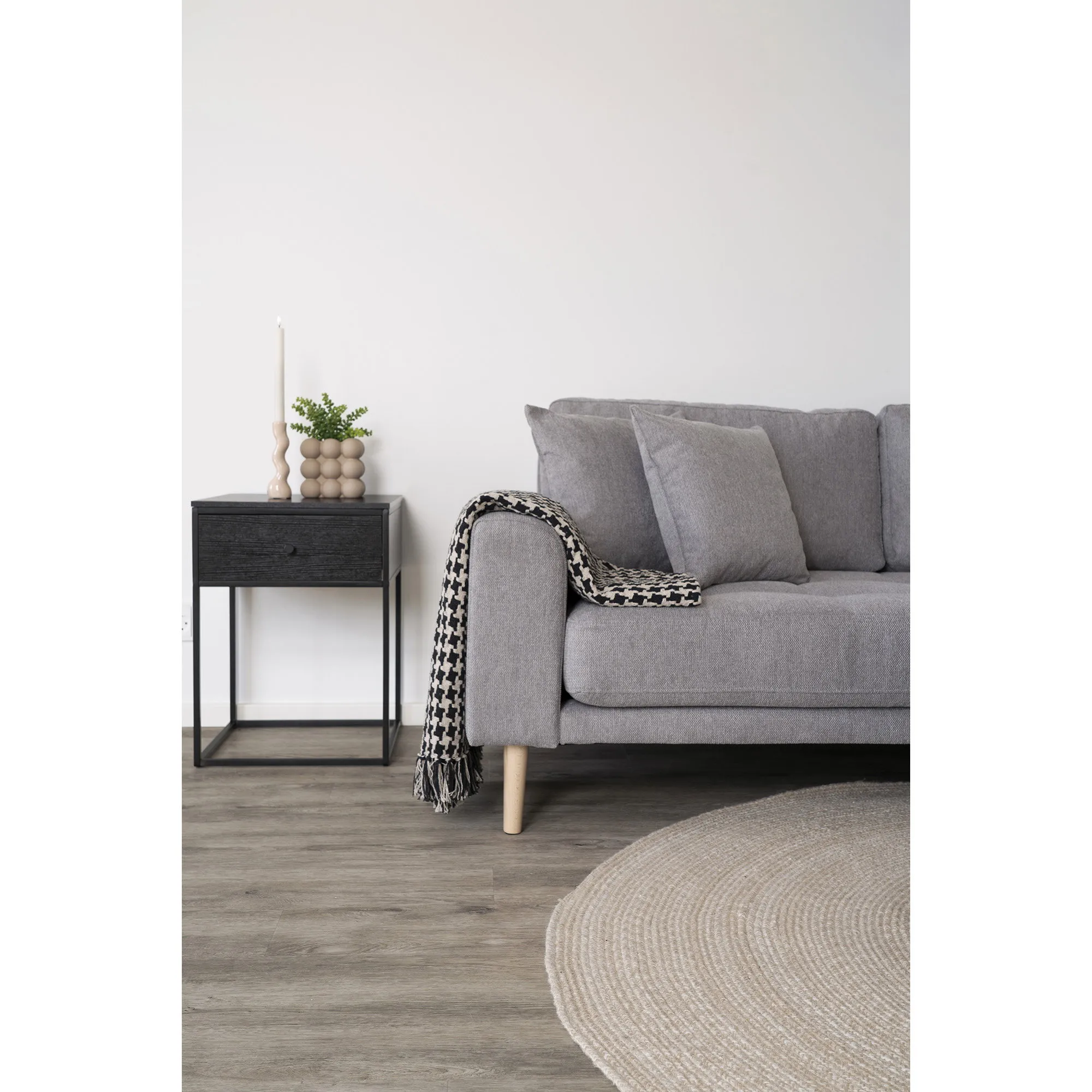 tinkaro Vita Beistelltisch mit 1 Schublade 40x40x55 cm Schwarz