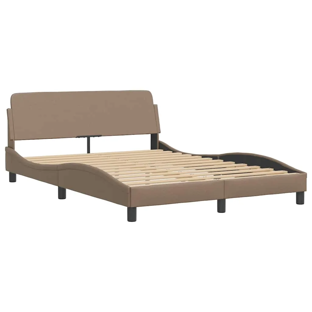 Bettgestell mit Schaumstoffmatratze 218x125x74,5 cm Cappuccino-Braun