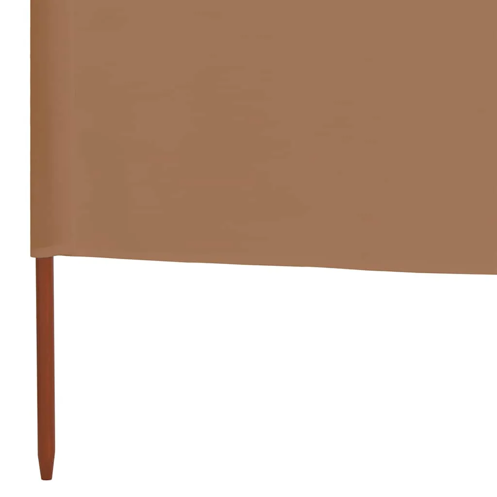 9-teiliger faltbarer Windschutz 1200x160 cm Taupe mit Massivholzpfählen