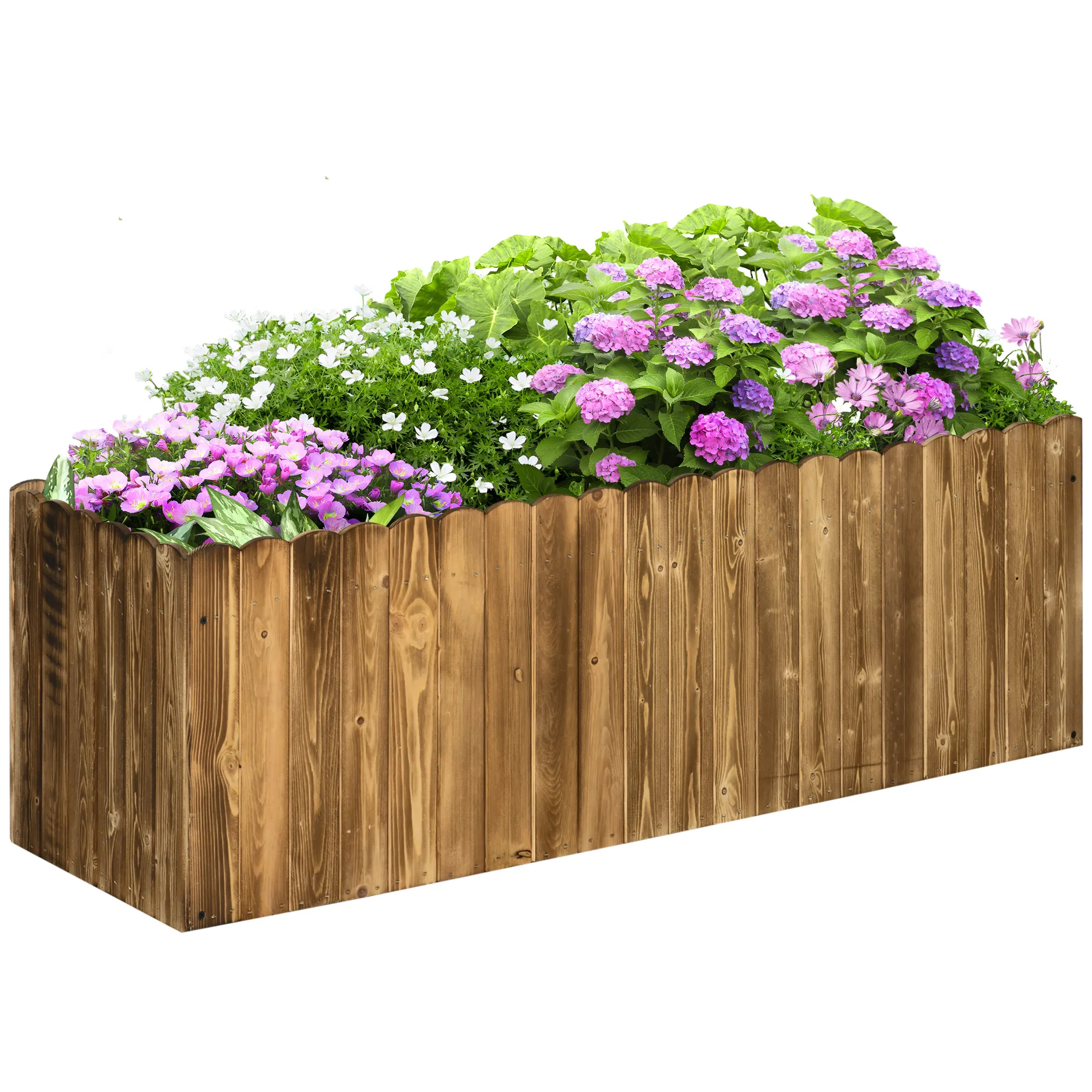 Erhöhtes Gartenbeet 120L x 40B x 40H cm in Verkohlter Optik