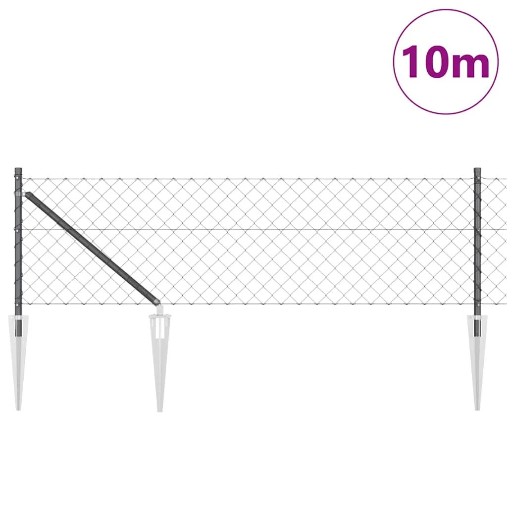 Zaunpfosten-Set Stahl PVC 1000x3,2x60 cm Grau