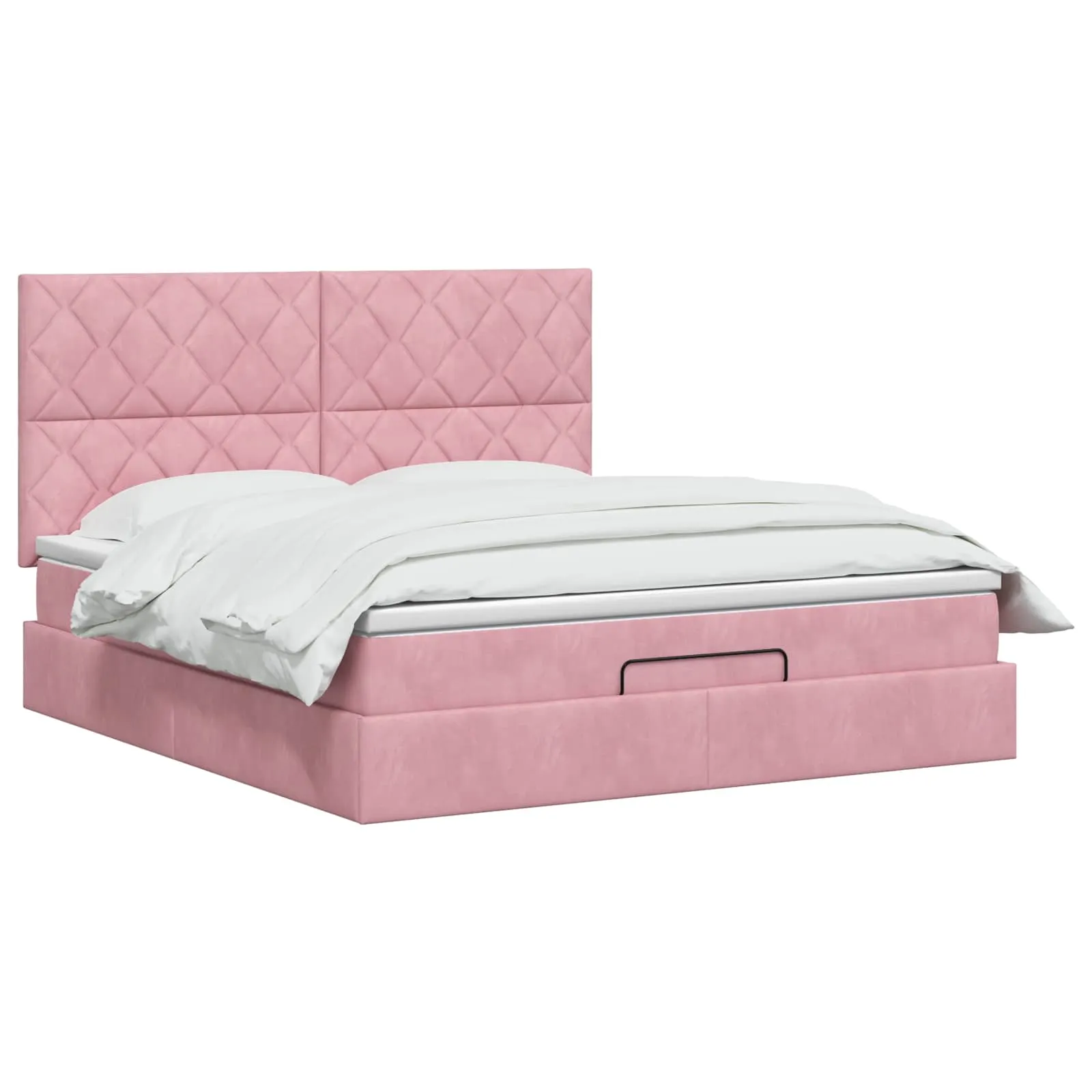 Ottoman-Bett mit Matratze 203 x 144 x 88 cm Rosa