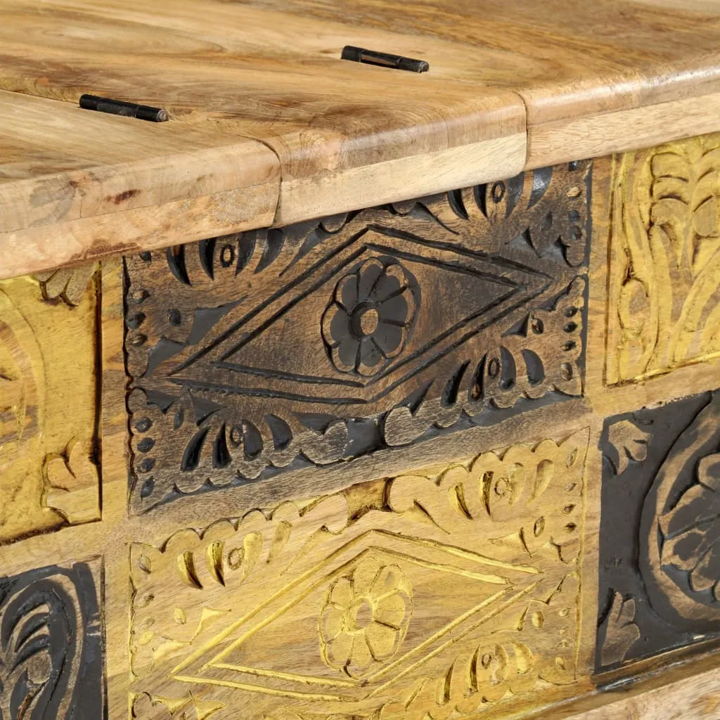 Rustikaler Couchtisch aus Vollholz 100 x 50 x 35 cm