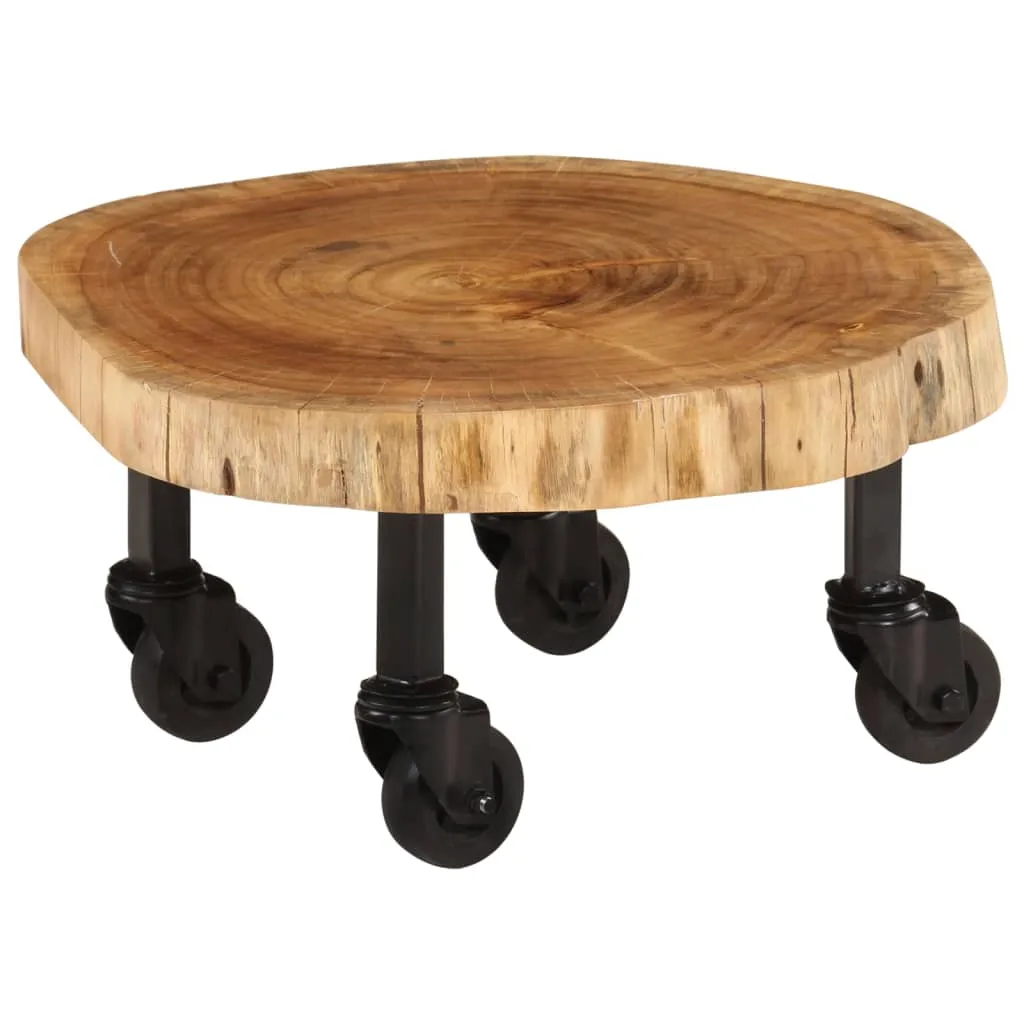 Rustikaler Sofatisch aus Echtholz 60 x 55 x 25 cm Braun