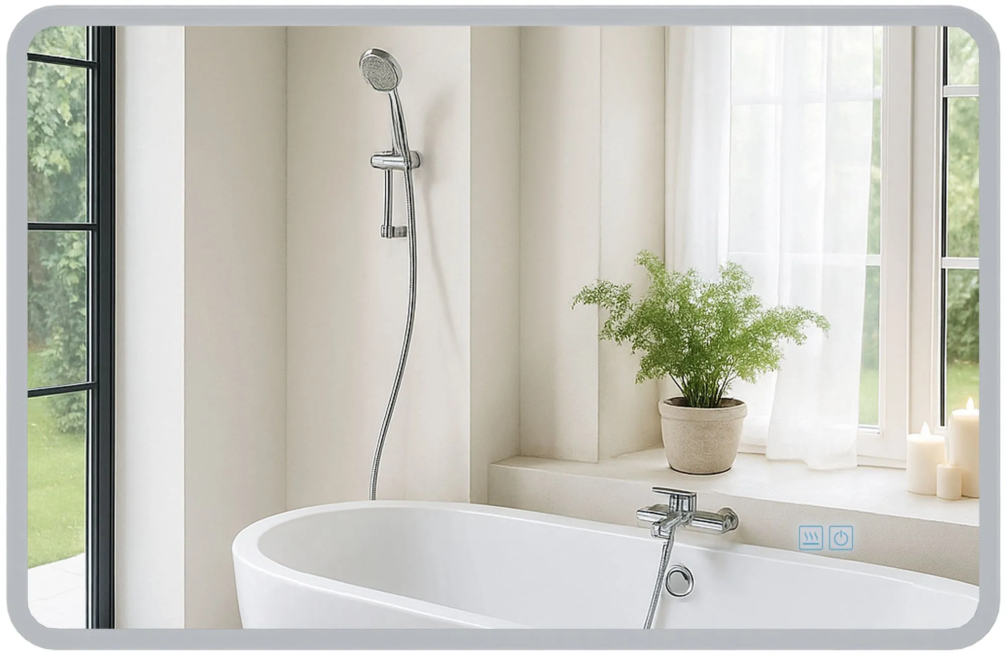 Badspiegel Jericho LED 100x70 cm Klarglas