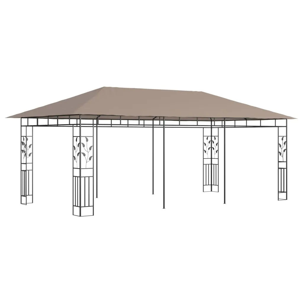 Pavillon mit Moskitonetz 6x3x2,73 m Taupe