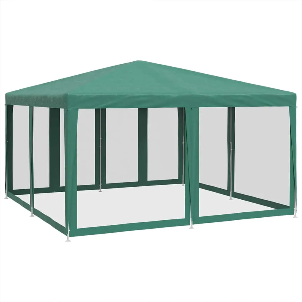 Grünes Partyzelt 400x400x268 cm mit 8 Mesh-Seitenteilen und wasserfestem Dach
