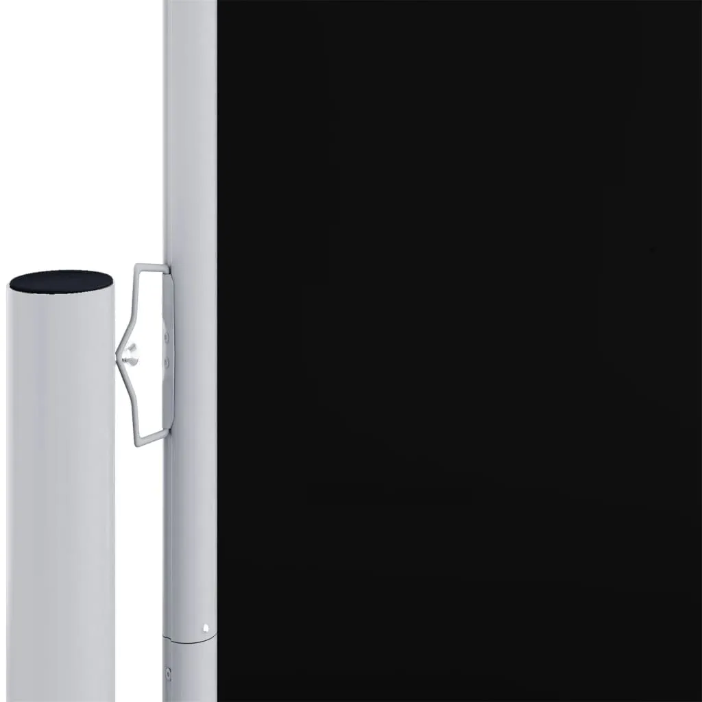 Garten-Seitenmarkise Schwarz 180 x 0-1000 cm mit automatischer Rückrollfunktion