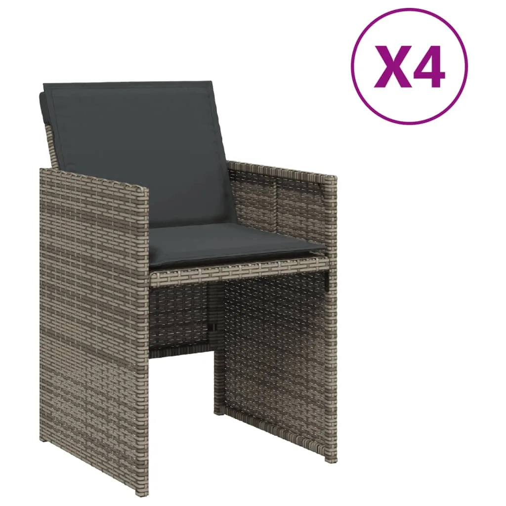 Gartenstuhl Grau 50,5 x 54 x 79 cm mit Kissen Dunkelgrau