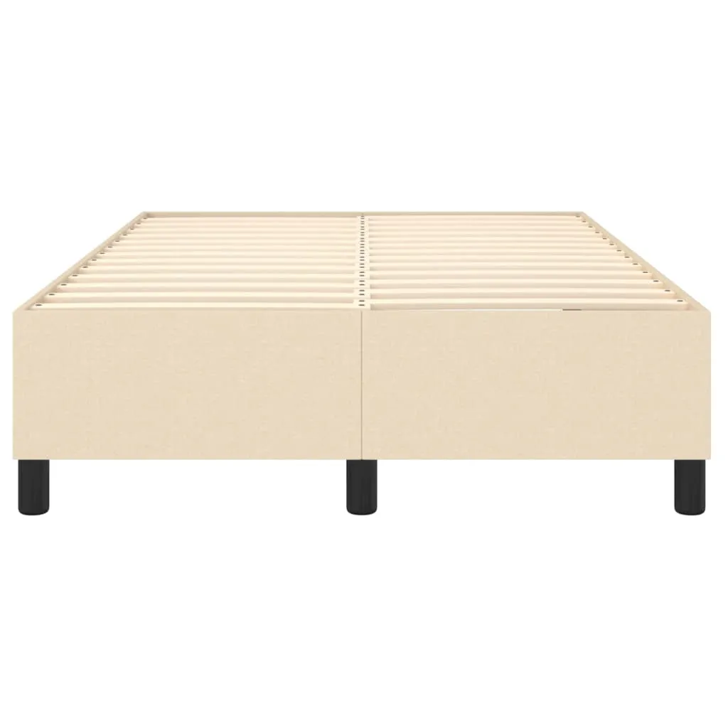 Boxspring-Bettrahmen Creme 203x120x35 cm mit Stoff und Massivholz