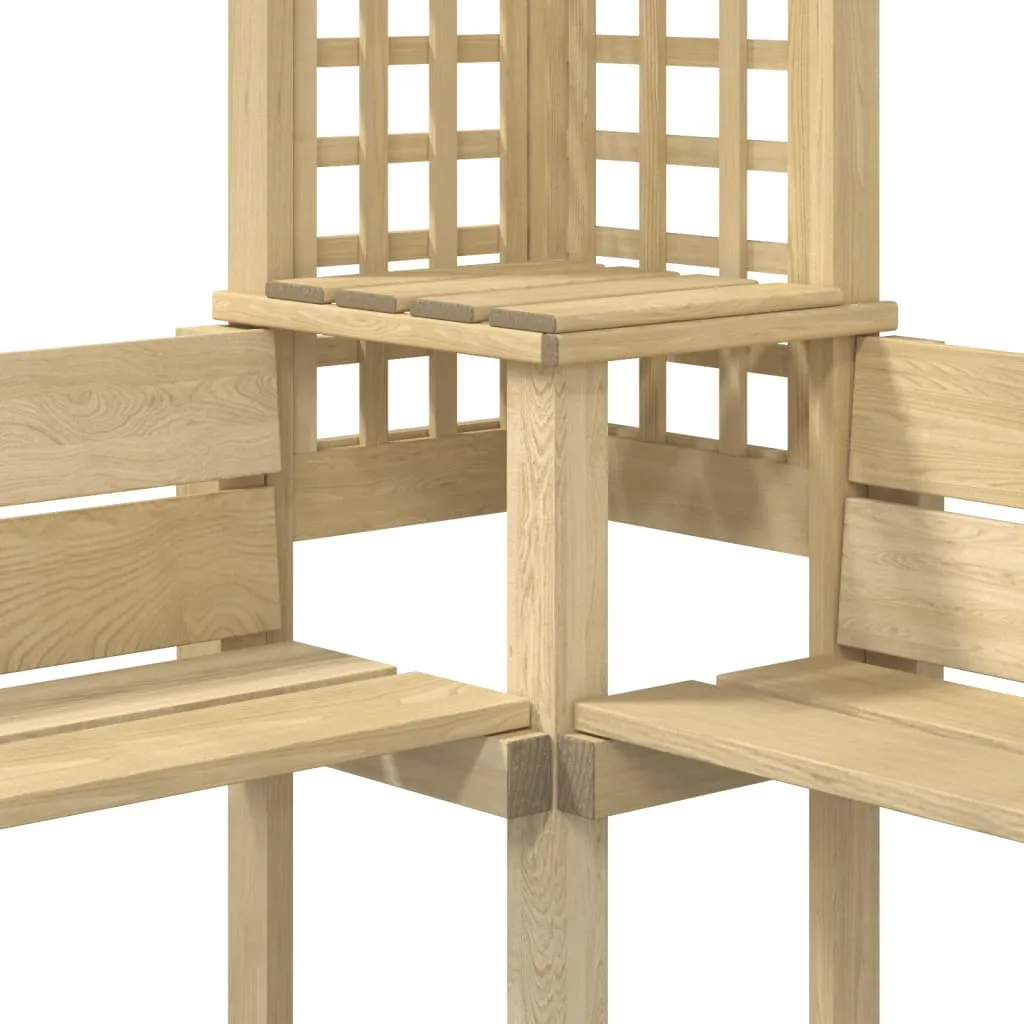 Eck-Pergola aus grün imprägniertem Massivholz 190x190x200 cm, Grün