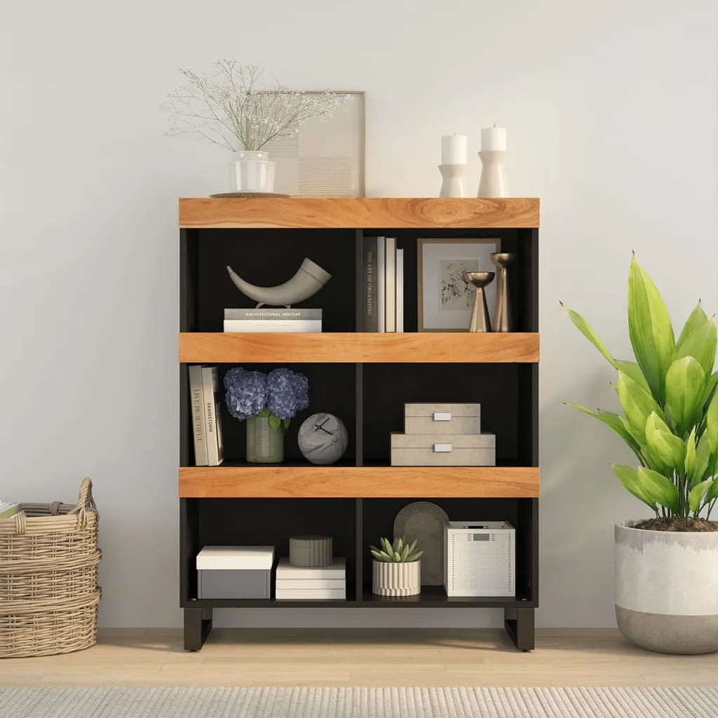 Beistellschrank Industrial Style aus Echtholz mit Eisenbeinen 85x33x107 cm