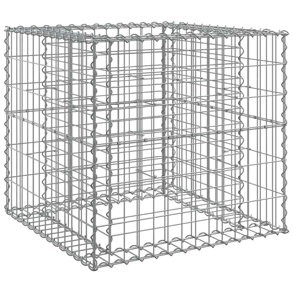 Gabionenkorb Pflanzkasten 70x70x65 cm silbern verzinktes Eisen
