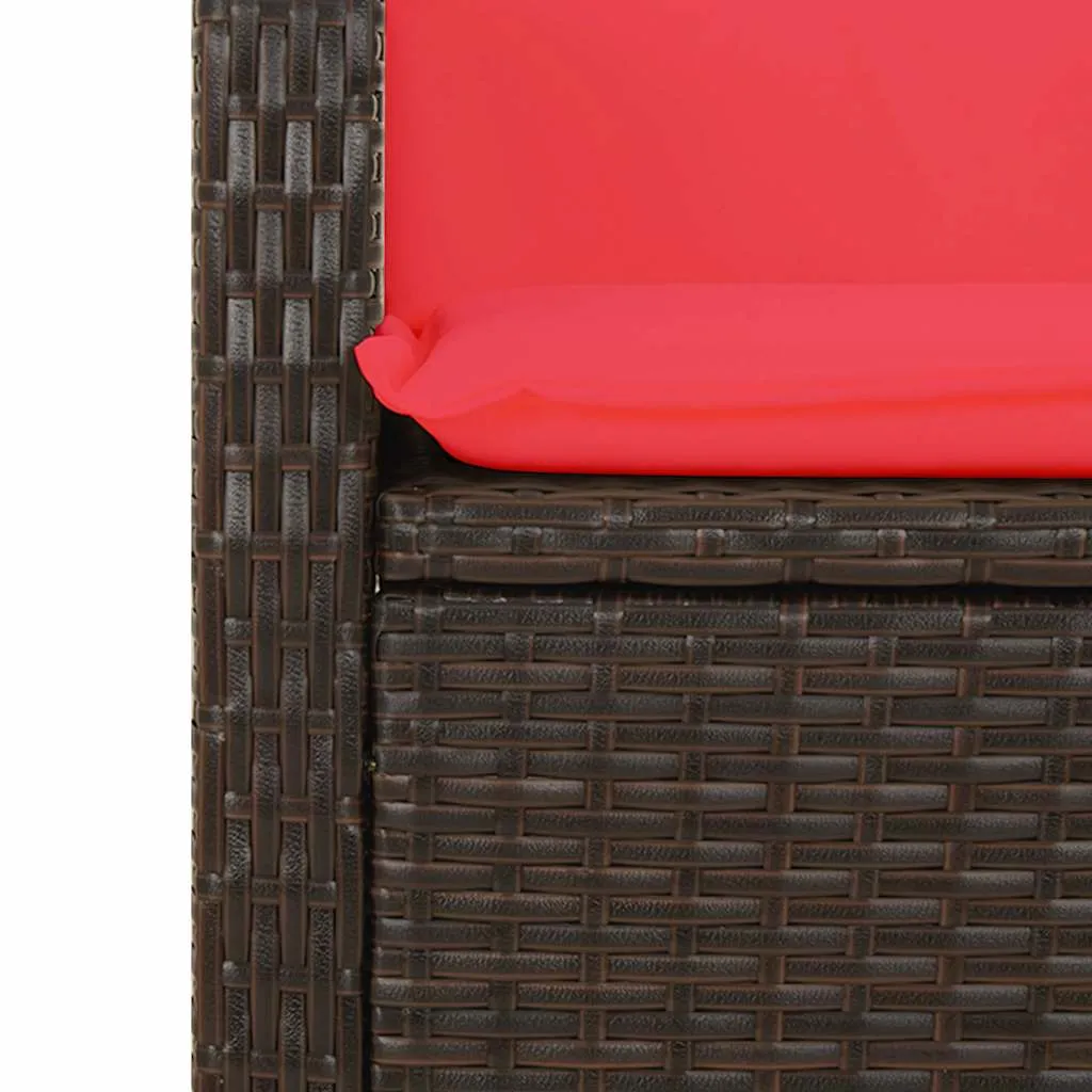 Garten-Relaxbank Braun 105x66x93 cm verstellbar aus PE-Rattan