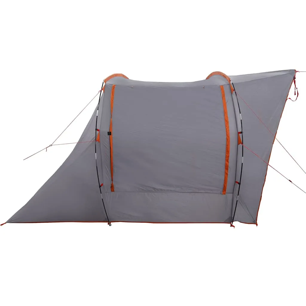 Autozelt 335x352x217 cm Grau und Orange wasserdicht mit Tragetasche