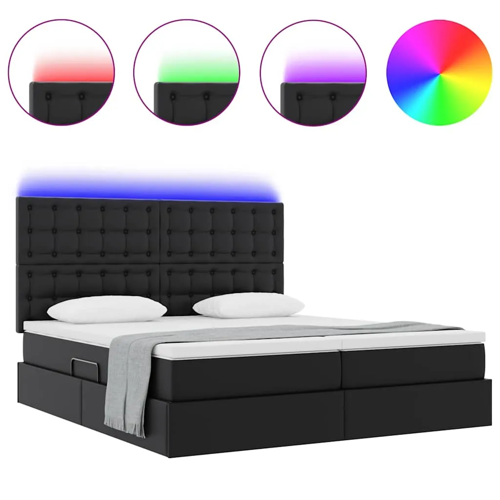 Bett mit Stauraum 180 x 200 cm Schwarz