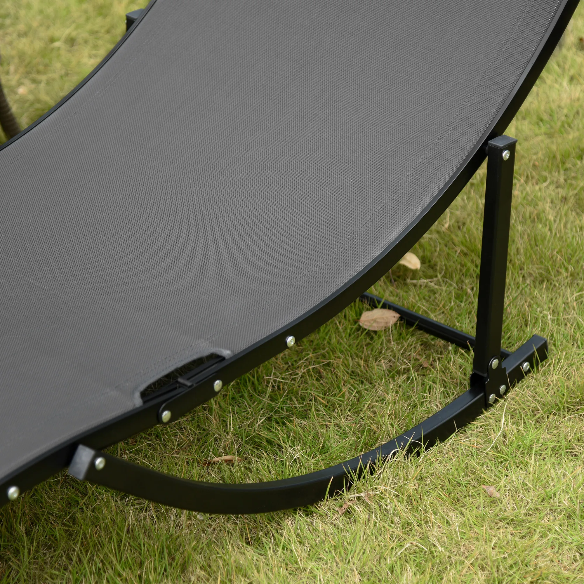 2 Ergonomische Liegestühle Dunkelgrau 165L x 61B x 63H cm