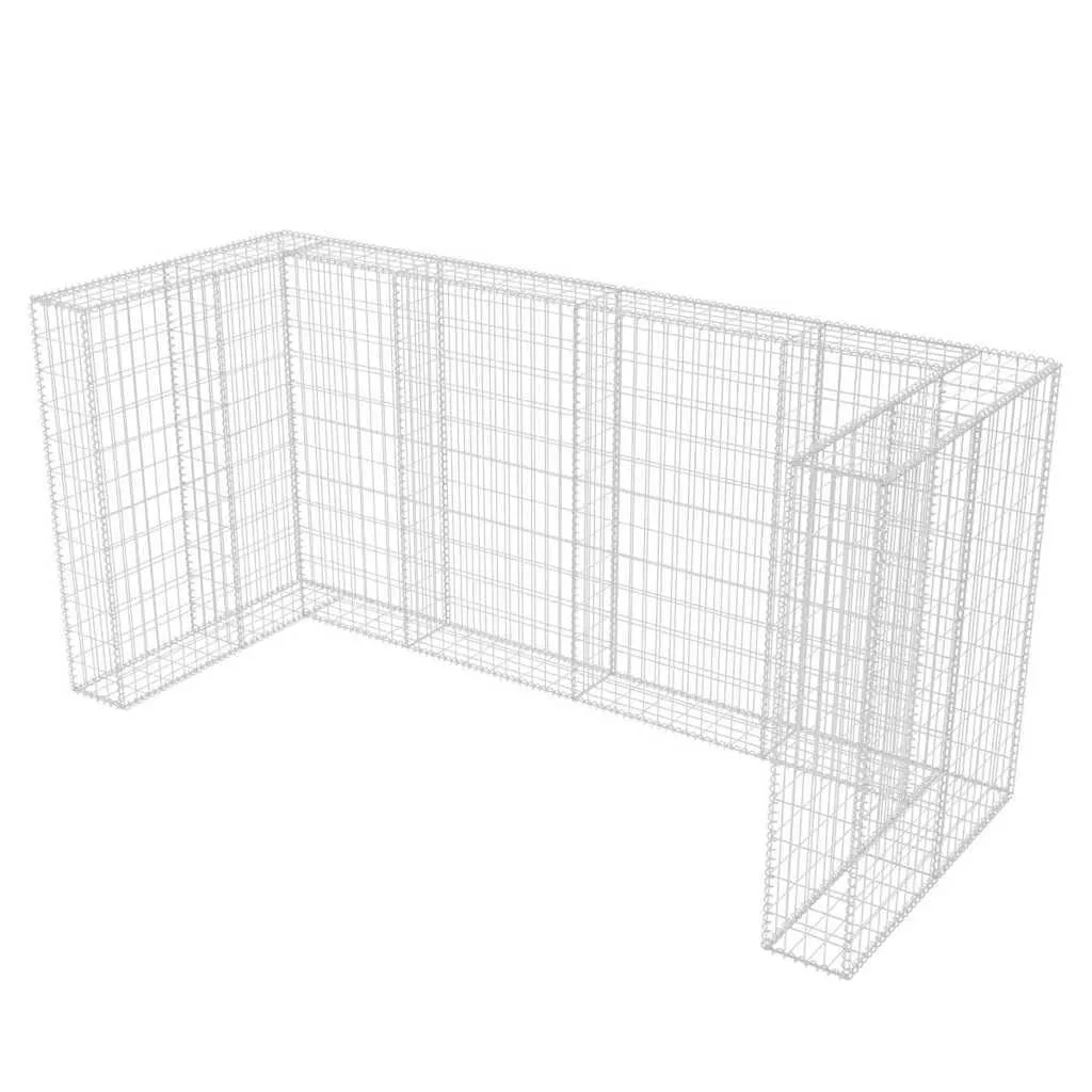 Gabionen-Mülltonnenverkleidung 250x100x120 cm Silber