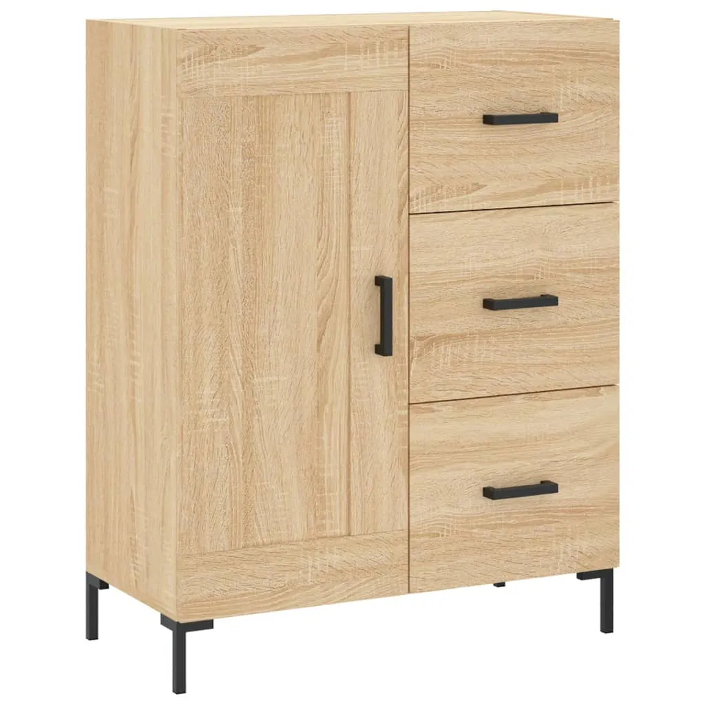 Highboard Sonoma-Eiche 69,5 x 34 x 180 cm aus Holzwerkstoff und Metall