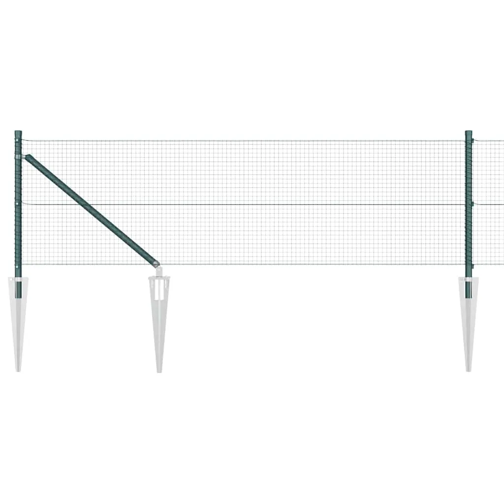 Outdoor-Fence-Post-Set Stahl Grün 5000 x 3,2 x 50 cm