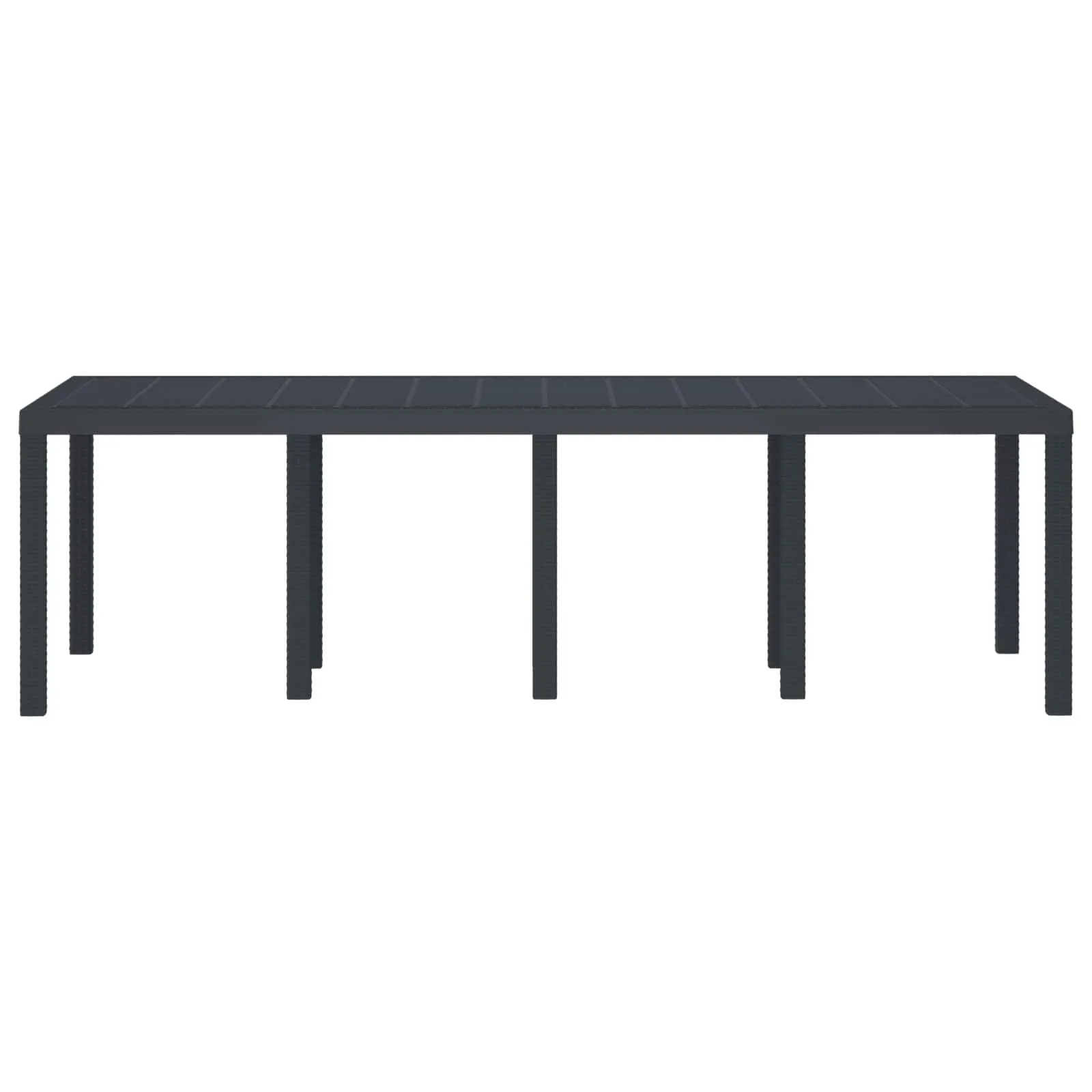 Moderner Gartentisch Poly-Rattan 250x100x73 cm Anthrazit