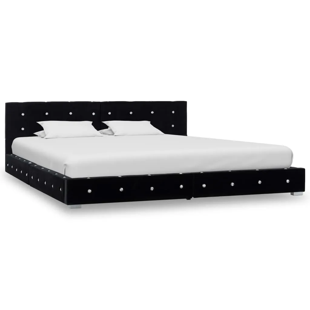 Bettgestell Schwarz Samt 180x200 cm