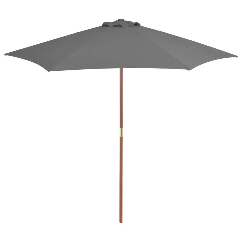 Eleganter Gartenschirm 270x244 cm Anthrazitgrau mit Massivholz-Mast