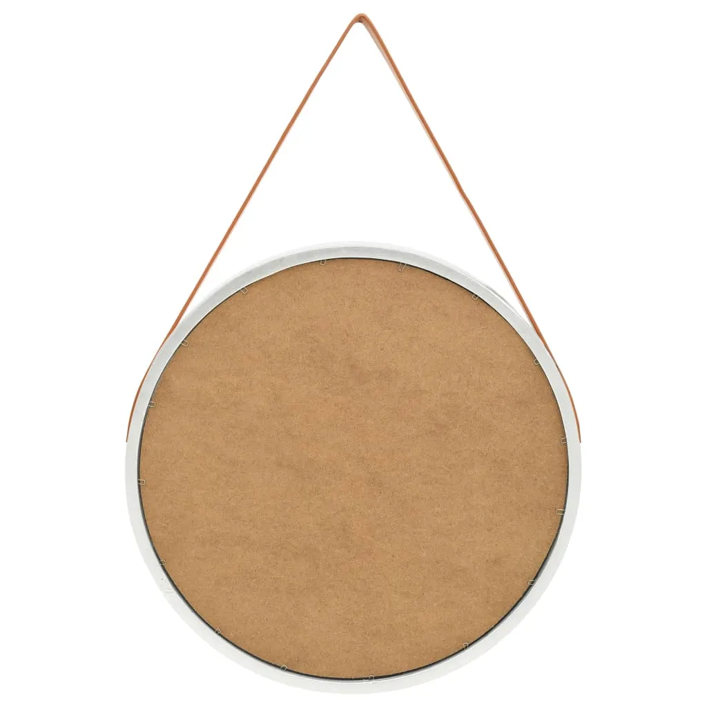 Wandspiegel mit Gürtel 60 cm Silbern