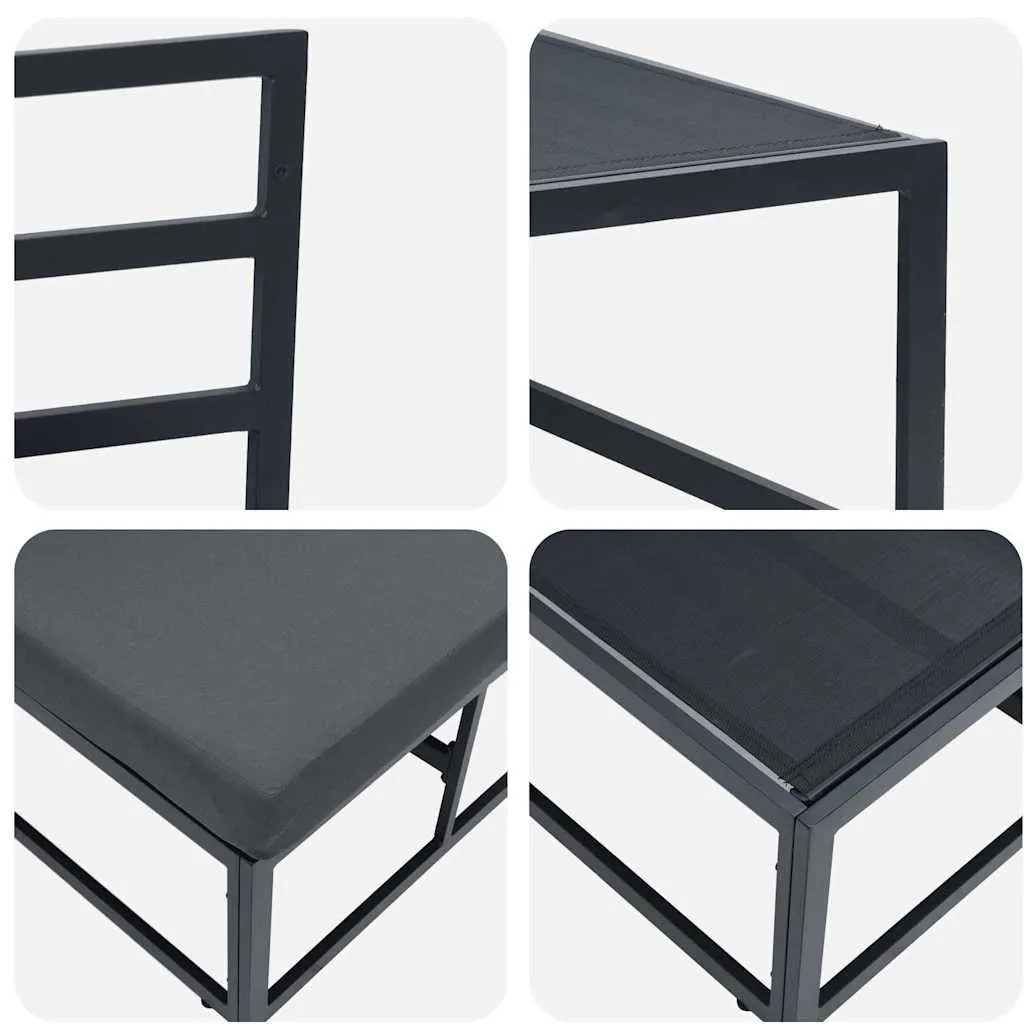 Modernes Outdoor-Möbelset 140 x 71,5 x 71 cm Schwarz und Anthrazit
