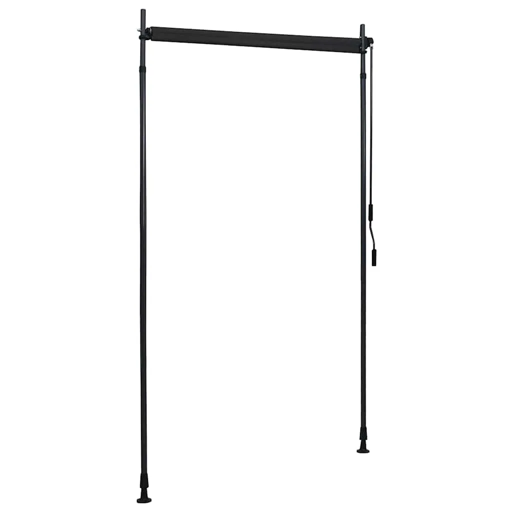 Außenrollo Handkurbel 120x270 cm Anthrazit mit höhenverstellbaren Pfosten
