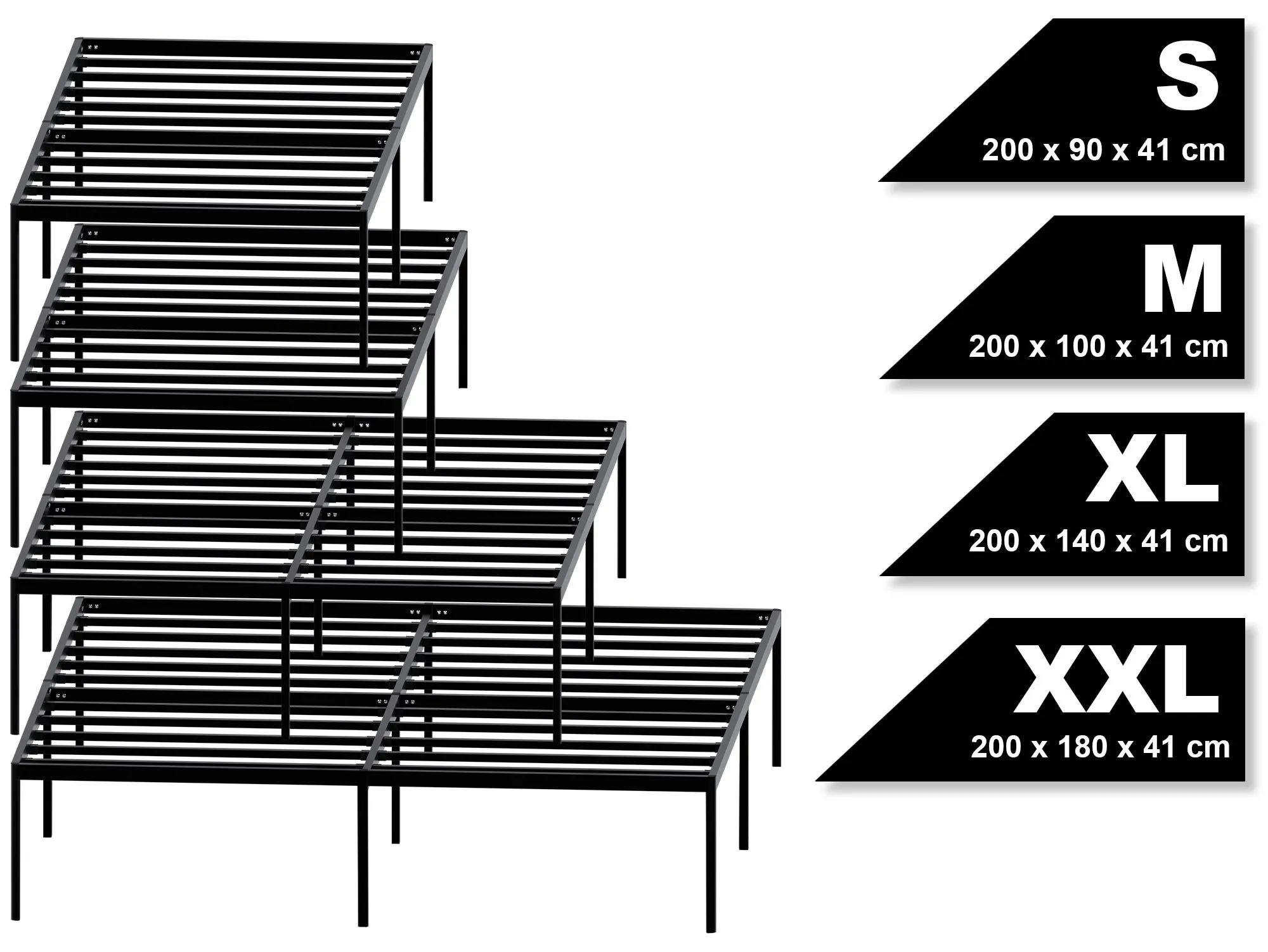Metallbett Hamlin 140 x 200 cm schwarz